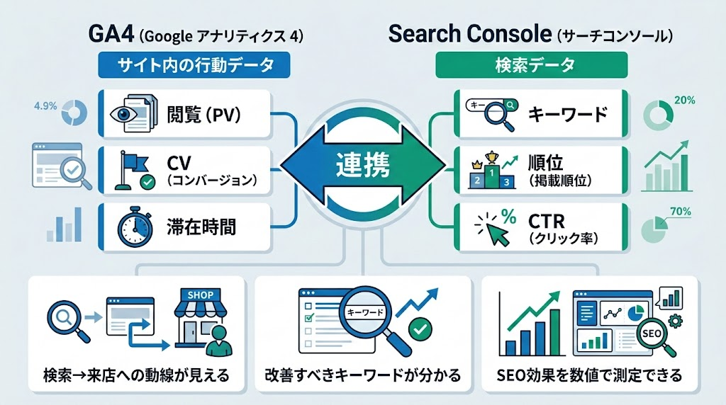 サーチコンソールとの連携で効果倍増