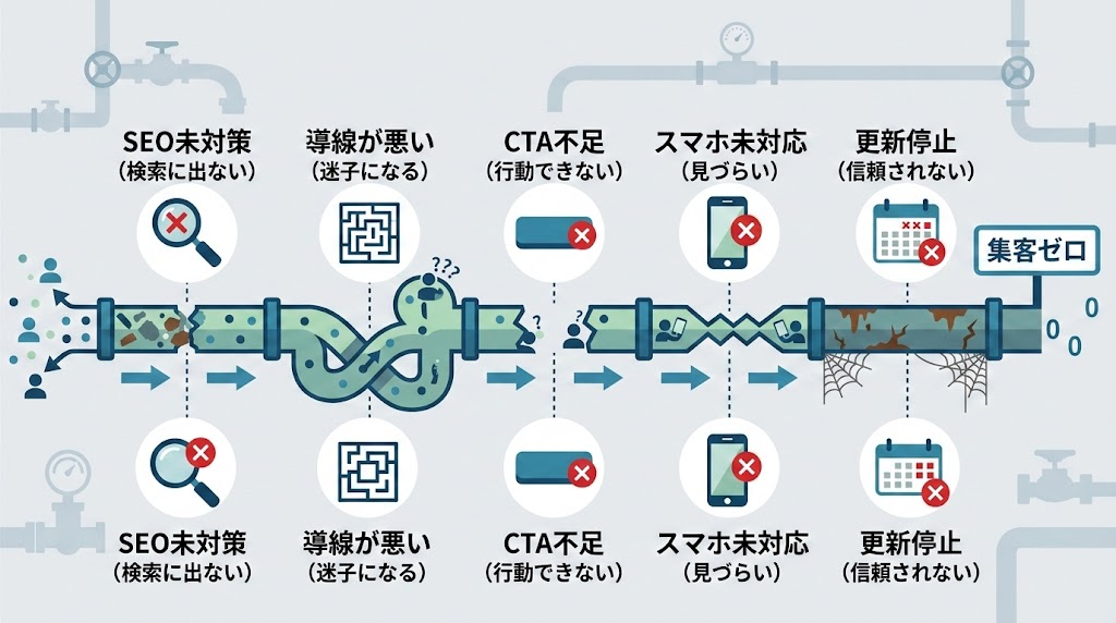 ホームページで集客できない5つの原因