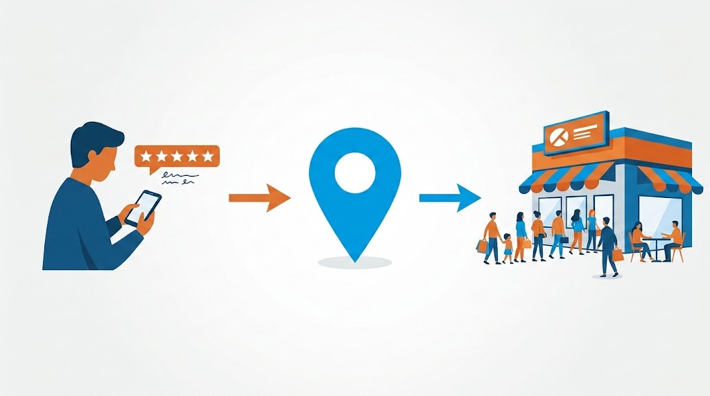 Google口コミが店舗集客に欠かせない3つの理由の図解