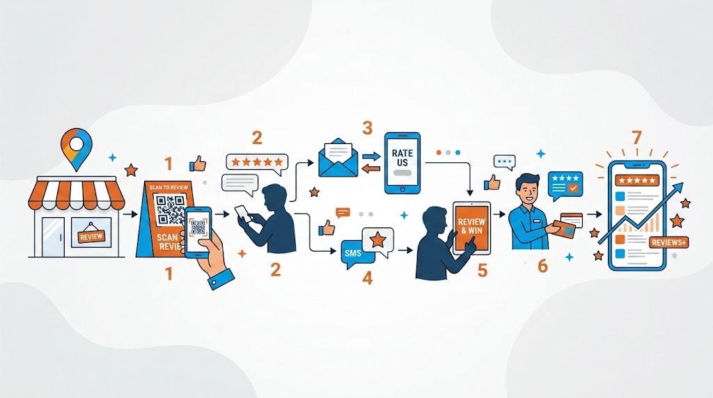 Google口コミを効果的に増やす7つの方法の図解